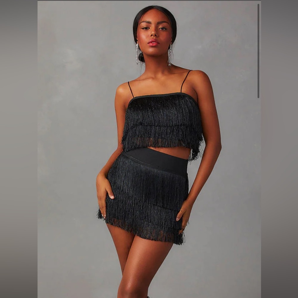 Black Fringe Set